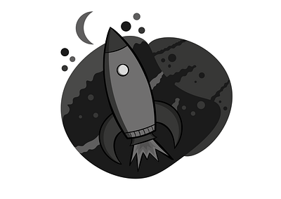 Grayscale Rocket design graphic design illustration minimal vector