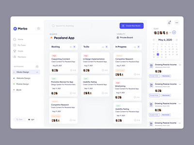 Project Management Dashboard design productdesign ui ux web