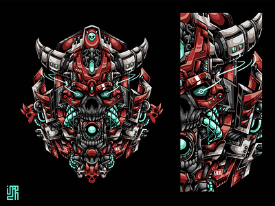 THE REVENANT artwork branding design dribbble future graphic design illustration logo mecha mecha skull mythical new shot robot robotic skull skull tech skull ui