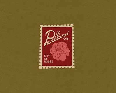 city of roses city of roses design hand lettering illustration portland retro roses stamp texture type typography vintage