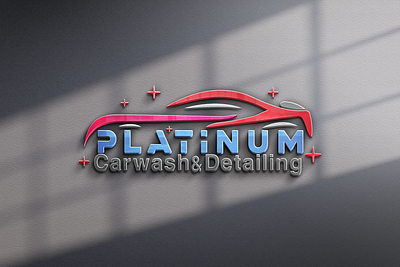 Platinum car wash and Detailing Logo 3d animation branding design graphic design illustration illustrator letter logo logo logo designing motion graphics photoshop vector