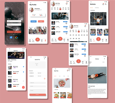 Fitness App app design prototype ui ux