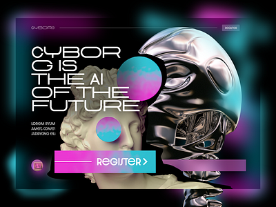 CYBORG - Landing Page Design 2021 2021 design 2021 trend branding clean design designs illustration landing landingpage logo modern nft trends ui unlikeothers ux web web3 website