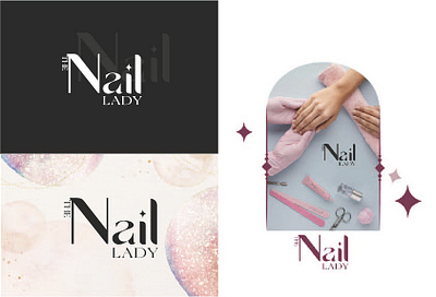 The Nail Lady beauty branding graphic design illustration logo logotype manicure nails salon silvernails