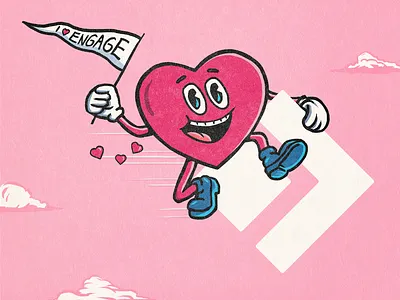 Love from Engage art digital art heart holiday illustration procreate valentines day