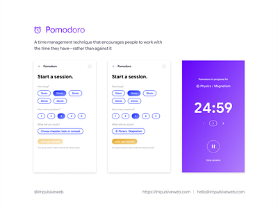 Pomodoro App mobile pomodoro ui