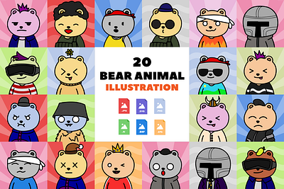 Cute Bear Animal animal bear design graphic design illustration vector