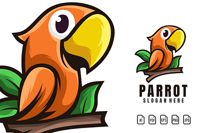 parrot mascot logo branding design icon illustration logo logo design logotype vector