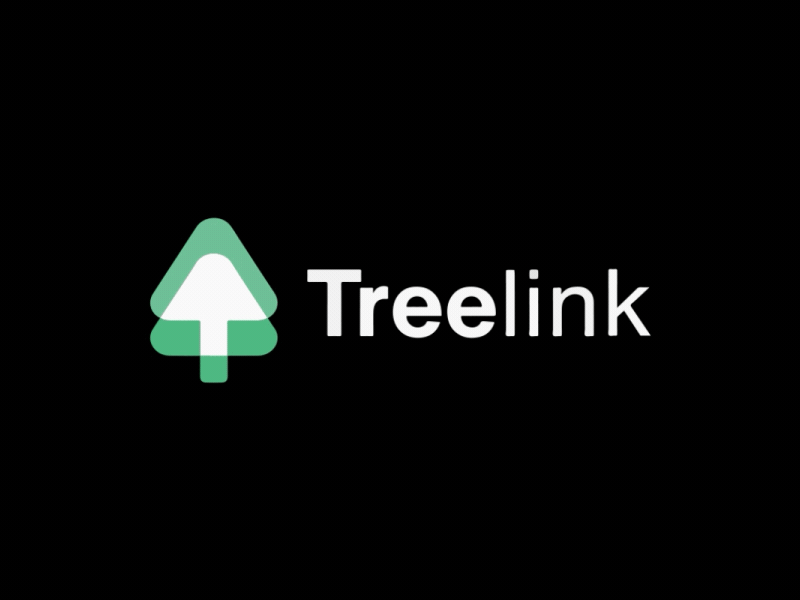Treelink Logo Animation 2d 2danimation aftereffects animated gif animation black branding design gif green illustration internet intro link logo logo animation logos outro reveal tree