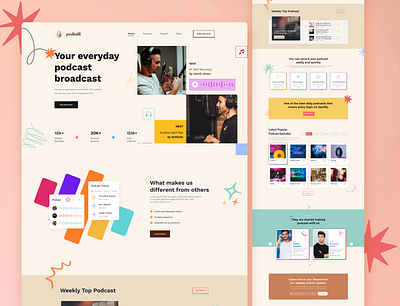 Podtalk | Podcast Landing Page Design b2b buisness clean minimalistics podcast podcasting product design sales ui design uiux web design website design website ui