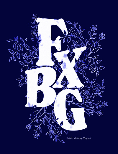 Blurry FXBG blurry cyanotype flowers illustration typography