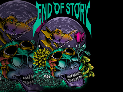 End of story animals apparel design art artwork costume design dark art design digital drawing digital illustration fashion graphic design illustration merchandise motion graphics neons skull skull tatto tatto tee design tshirt design