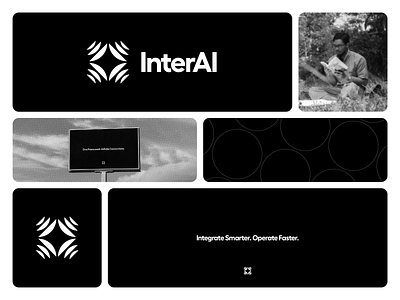 InterAI Direction 1 abstract ai artificial intelligence bento bento grid branding branding and identity clean design dribbble graphic design identity illustration layout logo logo design minimal modern openai simple