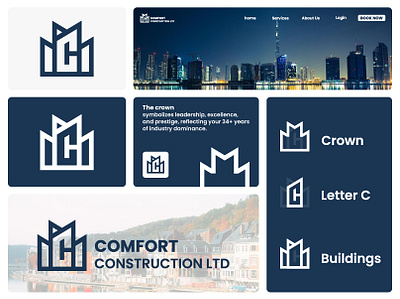 Construction company logo design app icon branding construction company logo corporete logo design graphic design letter c logo logo logo design modern logo modern logo design real estate logo