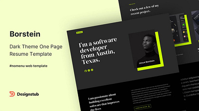 HTML Template – Dark Theme Resume Template bootstrap temeple dark portfolio dark theme free design free html template free theme html portfolio resume