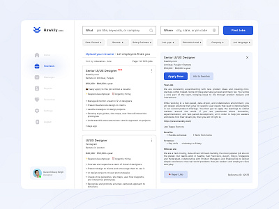 Daily UI #050 - Job Listing daily ui dailyui dailyuichallenge dashboard design figma hawkily interface job job dashboard job listing ui ux web web interface webpage