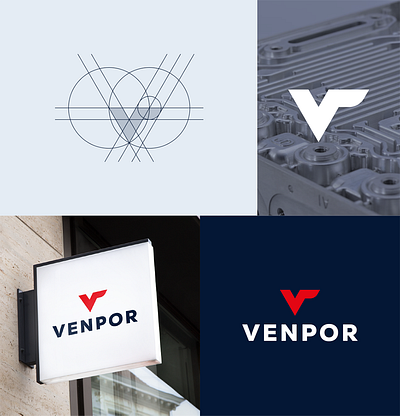 VENPOR logo unleash geometric logo minimalistic monogram p unleashed v