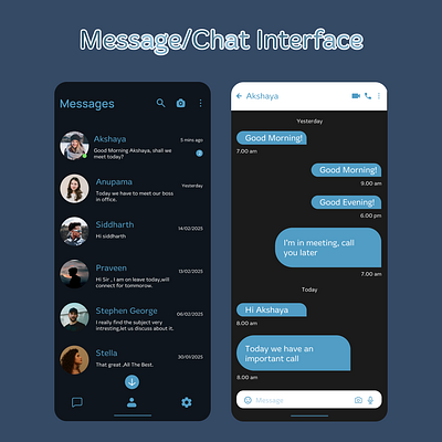 ✨ Day 14 of #100DaysOfDesign – Message/Chat Interface UI ✨