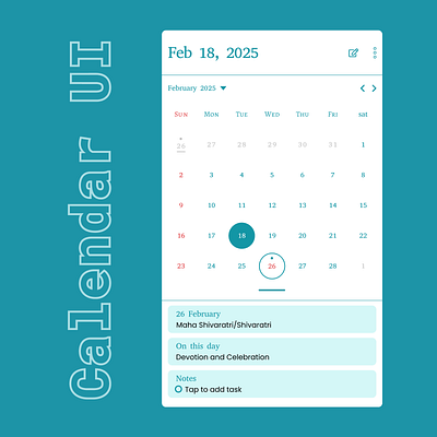 ✨ Day 16 of #100DaysOfDesign – Date Picker UI ✨