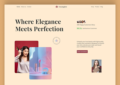 Ceautygloew I Beauty Shop Landingpage alhelalhadi beauty product landingpage beauty shop landingpage best dribbble short figma figma website figma website design fiverr freelancer landingpage responsive design sass landingpage uiux userinterface web templet website design website mockup