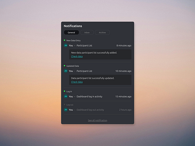 Notification Popup dark mode dashboard dashboard notification notification popup ui concept ui design