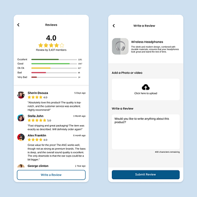 ✨ Day 17 of #100DaysOfDesign – Rating & Review System UI ✨