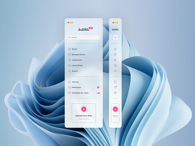 Dribbble sidebar design dribbble dribbble invite glass interface left menu light menu minimalist navbar navigation shot side bar side menu sidebar sidebar navgitaion sidebar navigation ui design ux