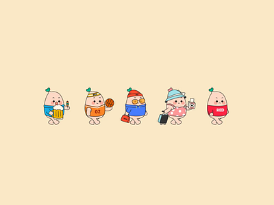 小红薯一起走路 animation sweet potato walk