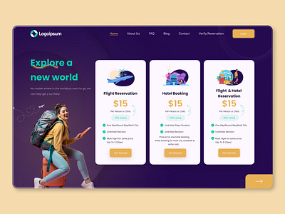 Hotel and Flight booking website figma flight booking graphic design hotel booking illustration travel ui design