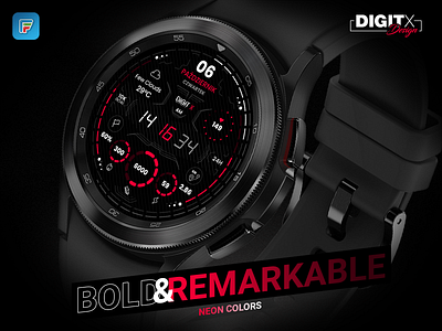 Below Zero - Watch Face bold digital time digitx galaxy watch google google play neon remarkable samsung tizen watch face watchface wear os weather