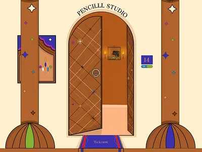 Pencilll studio launch branding creative design game poster hidden poster illustration looks metaverse poster uniqueposter ux vector