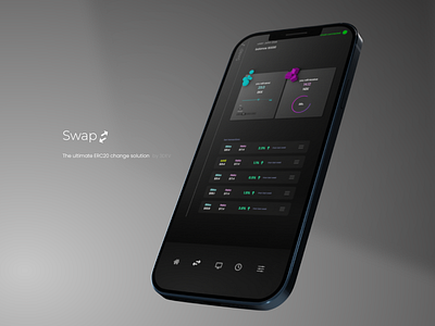 erc20 swap application prototype shot 3d blockchain crypto design graphic design ui