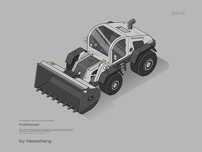 Pushdozer 2.5d bulldozer gray isometric pushdozer