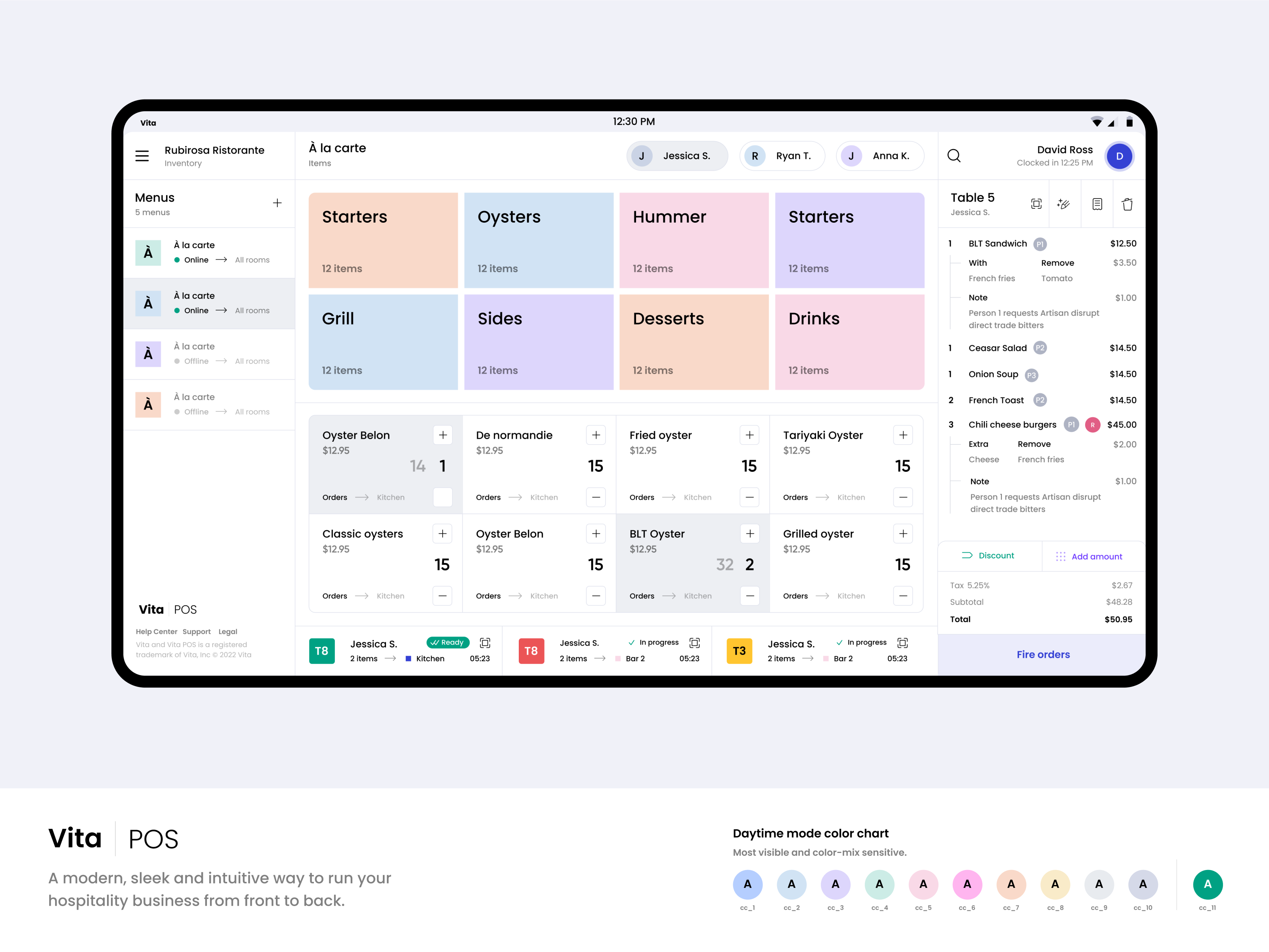 Example of Vita POS — Daytime mode