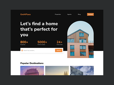 Real Estate landing page app branding dailyui design graphic design illustration logo ui ux vector