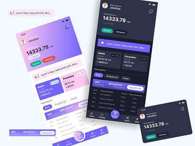 Crypto Wallet app dark and light mode app bitcoin card coin crypto crypto wallet cryptocurrency exchange nft tokens trade trading app trading wallet trend trx ui wallet