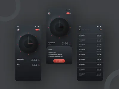 World Clock mobile App UI Design branding design illustration typography ui ux vector
