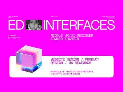 Pink Color Website's Hero Screen Design ed interfaces edward khamzin hero screen moscow pink pink color design product design russia ui ux web design