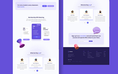 Online learning website design education landing page online learning ui ui design website design