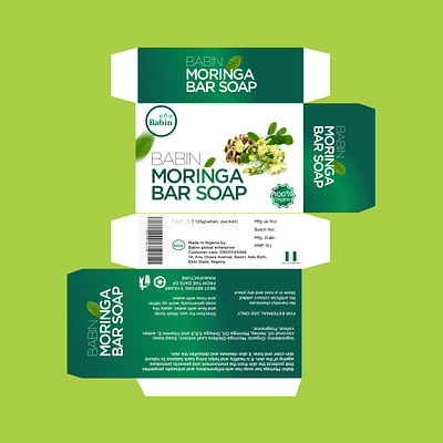 Babin Moringa Soap package design branding cosmetics minimalistic package product design typography