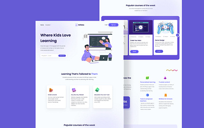 Online learning website design education landing page online learning ui ui design website design
