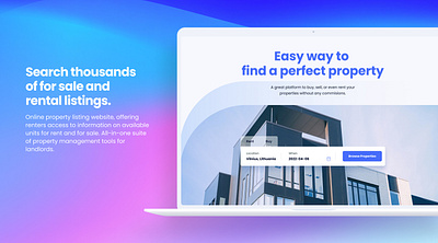 Real estate listing website hero image header image hero image landing page ui design website design