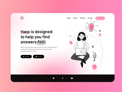 Web Browser Landing Page browser gradient landing page retro