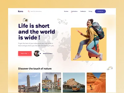 Travel Agency Landing page about us footer header hero section home page landing landing page landingpage testimonial ui ui design uiux uiux design ux web header web page web site webpage website website design