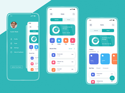 Internal & Cloud Storage Manager app appdesign cloud design file file maneger files internal maneger mobile mobile design space storage ui uidesign uiux ux