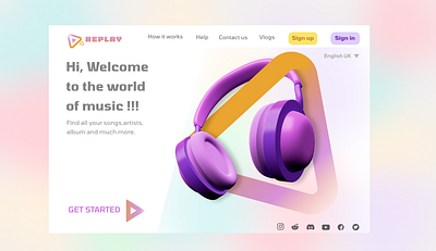 Landing Page (Music website) app branding dailyui design graphic design logo ui ux web web design website