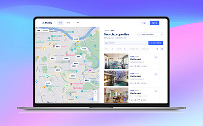 Search with map website design property real estate rental listing search with map ui user interface website design