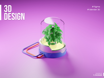 Oxygen Container - 3D Design 3d 3d design 3d model 3d render art blender blender 3d design digital digital art illustration in incubator leaf low poly new trend