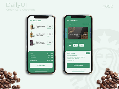 Daily UI Challenge #002 | Credit Card Checkout applicationdesign dailyui interactiondesign starbucks ui uidesign uiux ux webdesign website design