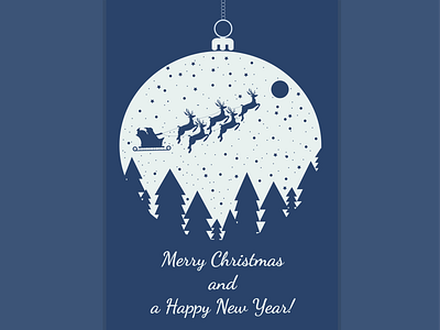 Christmas time! ball celebrate christmas cold illustration night postcard santa snow time winter wintertime